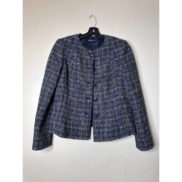 Lafayette 148 New York Navy, Green Tweed Skirt size 8 LIKE NEW - Picture 7 of 7